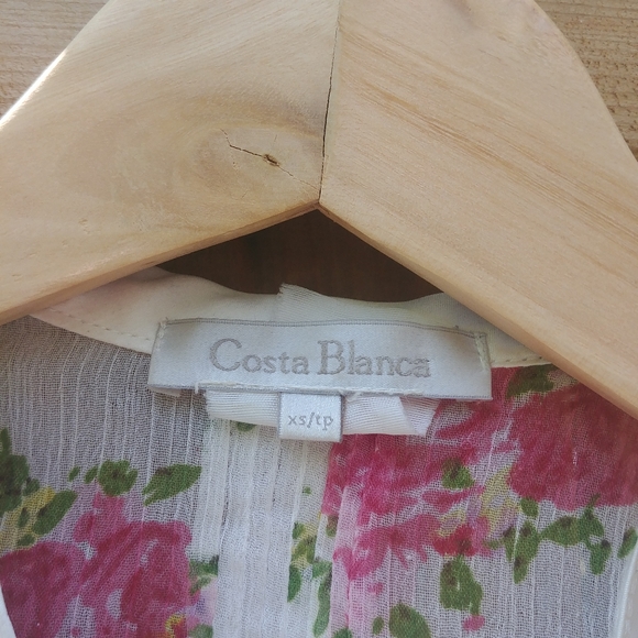 CLEARNACE Costa Blanca Sheer Pleated Blouse XS - Picture 3 of 3